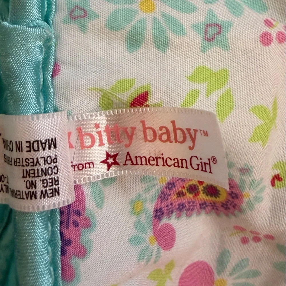 American Girl Bitty Baby Floral Round Zipper with Star Patch Accessories Case